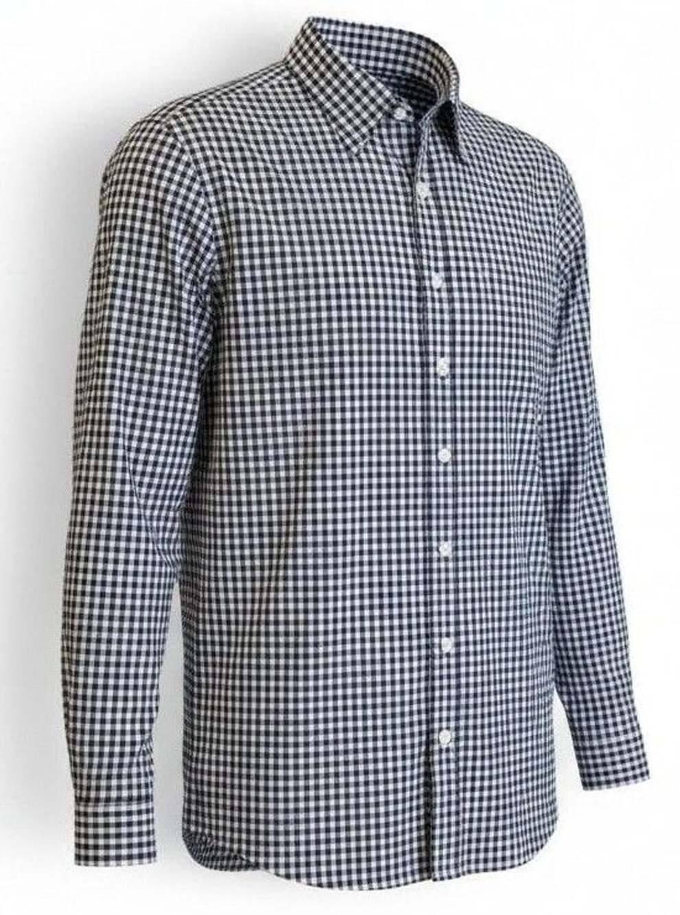 Nordstrom Men's Shop Gingham Dress Shirt 16 35 Blue Sz Large